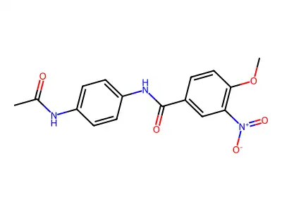 N-(4-acetamidophenyl)-4-methoxy-3-nitrobenzamide structure