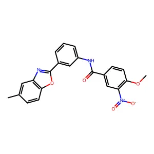 4-methoxy-N-[3-(5-methyl-1,3-benzoxazol-2-yl)phenyl]-3-nitrobenzamide structure