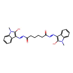N'~1~,N'~6~-bis(1-methyl-2-oxo-1,2-dihydro-3H-indol-3-ylidene)hexanedihydrazide structure