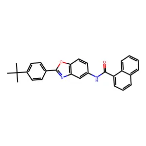 N-[2-(4-tert-butylphenyl)-1,3-benzoxazol-5-yl]naphthalene-1-carboxamide structure