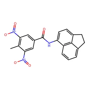 N-(1,2-dihydroacenaphthylen-5-yl)-4-methyl-3,5-dinitrobenzamide structure