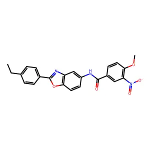 N-[2-(4-ethylphenyl)-1,3-benzoxazol-5-yl]-4-methoxy-3-nitrobenzamide structure