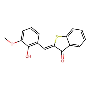 (2Z)-2-[(2-hydroxy-3-methoxyphenyl)methylidene]-1-benzothiophen-3-one structure