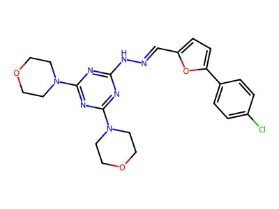 5-(4-Chlorophenyl)-2-furancarboxaldehyde 2-(4,6-di-4-morpholinyl-1,3,5-triazin-2-yl)hydrazone structure