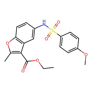 Ethyl 5-{[(4-methoxyphenyl)sulfonyl]amino}-2-methyl-1-benzofuran-3-carboxylate structure