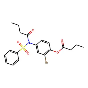 4-[N-(Benzenesulfonyl)butanamido]-2-bromophenyl butanoate structure