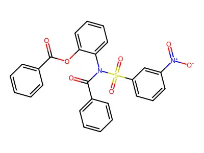 2-(N-((3-nitrophenyl)sulfonyl)benzamido)phenyl benzoate structure