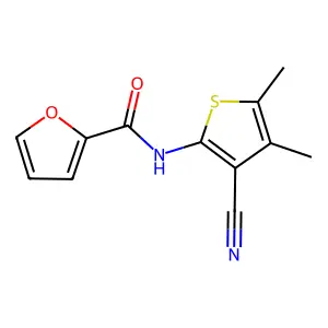N-(3-cyano-4,5-dimethylthiophen-2-yl)furan-2-carboxamide structure