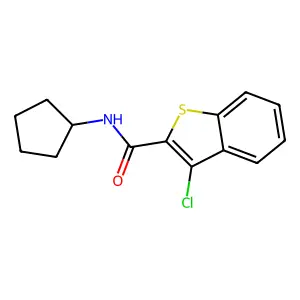 3-chloro-N-cyclopentyl-1-benzothiophene-2-carboxamide structure