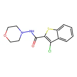 3-chloro-N-(morpholin-4-yl)-1-benzothiophene-2-carboxamide structure