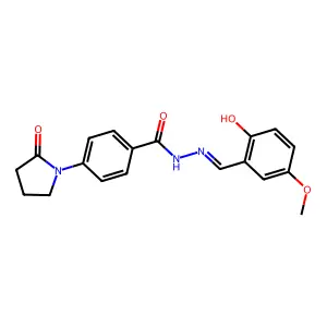 N'-(2-Hydroxy-5-methoxybenzylidene)-4-(2-oxopyrrolidin-1-yl)benzohydrazide structure