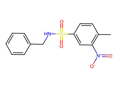 N-benzyl-4-methyl-3-nitrobenzenesulfonamide structure