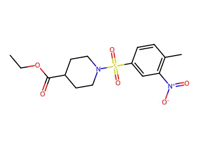 Ethyl 1-(4-methyl-3-nitrophenyl)sulfonylpiperidine-4-carboxylate structure