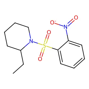 2-Ethyl-1-[(2-nitrophenyl)sulfonyl]piperidine structure
