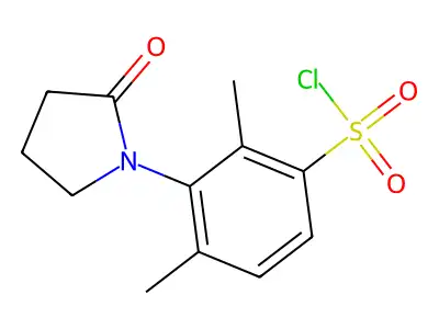 2,4-Dimethyl-3-(2-oxopyrrolidin-1-yl)benzenesulfonyl chloride structure