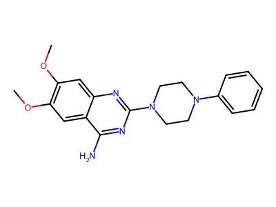 4-Quinazolinamine, 6,7-dimethoxy-2-(4-phenyl-1-piperazinyl)- structure