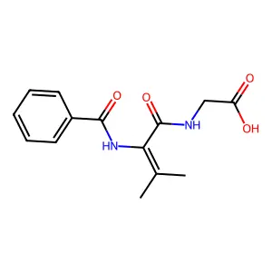 2-(2-Benzamido-3-methylbut-2-enamido)acetic acid structure