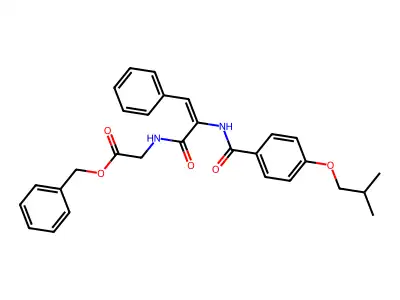 (E)-benzyl 2-(2-(4-isobutoxybenzamido)-3-phenylacrylamido)acetate structure