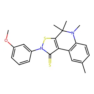 2-(3-Methoxyphenyl)-4,4,5,8-tetramethyl-[1,2]thiazolo[5,4-c]quinoline-1-thione structure
