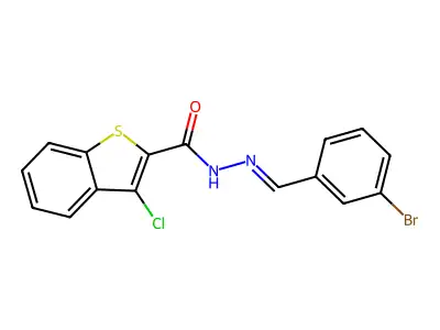N'-(3-bromobenzylidene)-3-chloro-1-benzothiophene-2-carbohydrazide structure