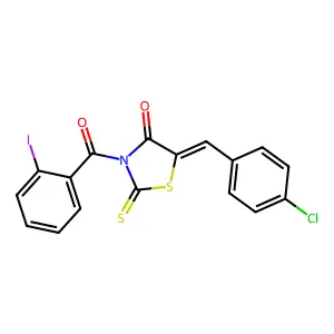 5-(4-chlorobenzylidene)-3-(2-iodobenzoyl)-2-thioxo-1,3-thiazolidin-4-one structure