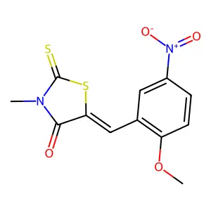 5-[(2-Methoxy-5-nitrophenyl)methylene]-3-methyl-2-thioxo-4-thiazolidinone structure