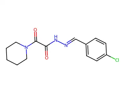 N-[(E)-(4-chlorophenyl)methylideneamino]-2-oxo-2-piperidin-1-ylacetamide structure