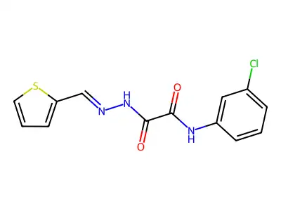 N-(3-chlorophenyl)-2-oxo-2-[2-(2-thienylmethylene)hydrazino]acetamide structure