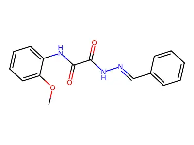 N'-(benzylideneamino)-N-(2-methoxyphenyl)oxamide structure