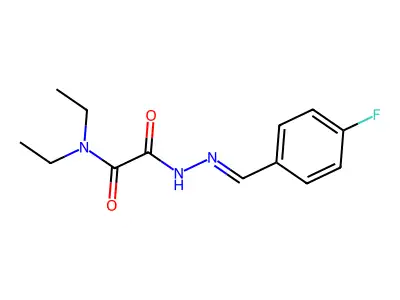 N',N'-diethyl-N-[(E)-(4-fluorophenyl)methylideneamino]oxamide structure