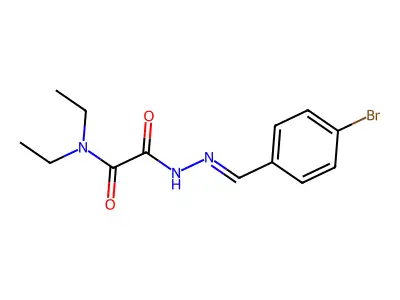 N-[(E)-(4-bromophenyl)methylideneamino]-N',N'-diethyloxamide structure