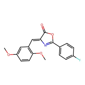 (4Z)-4-[(2,5-dimethoxyphenyl)methylidene]-2-(4-fluorophenyl)-1,3-oxazol-5-one structure
