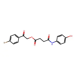 [2-(4-Bromophenyl)-2-oxoethyl] 4-(4-hydroxyanilino)-4-oxobutanoate structure