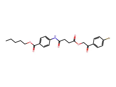 Pentyl 4-({4-[2-(4-bromophenyl)-2-oxoethoxy]-4-oxobutanoyl}amino)benzoate structure
