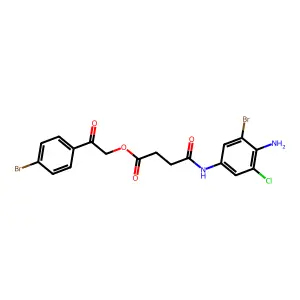 2-(4-Bromophenyl)-2-oxoethyl 4-(4-amino-3-bromo-5-chloroanilino)-4-oxobutanoate structure