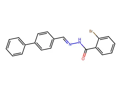 2-bromo-N-[(E)-(4-phenylphenyl)methylideneamino]benzamide structure