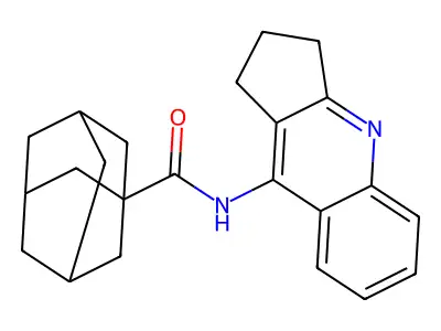 N-(2,3-dihydro-1H-cyclopenta[b]quinolin-9-yl)adamantane-1-carboxamide structure