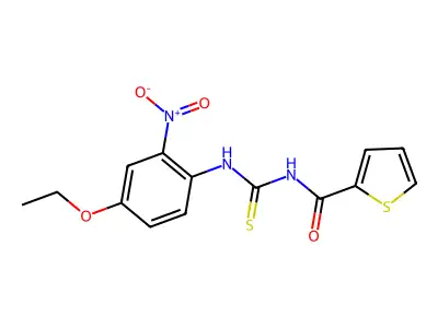 N-[(4-ethoxy-2-nitrophenyl)carbamothioyl]thiophene-2-carboxamide structure