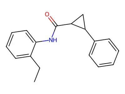 N-(2-ethylphenyl)-2-phenylcyclopropanecarboxamide structure