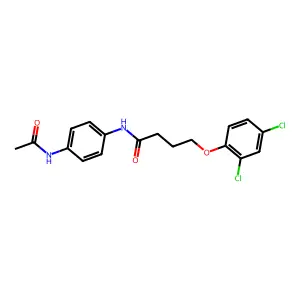 N-[4-(acetylamino)phenyl]-4-(2,4-dichlorophenoxy)butanamide structure