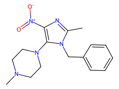 1-(3-Benzyl-2-methyl-5-nitroimidazol-4-yl)-4-methylpiperazine structure