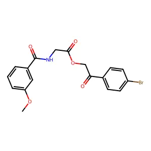 [2-(4-Bromophenyl)-2-oxoethyl] 2-[(3-methoxybenzoyl)amino]acetate structure