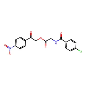 2-{4-Nitrophenyl}-2-oxoethyl [(4-chlorobenzoyl)amino]acetate structure