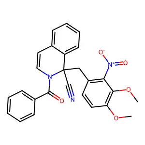 2-Benzoyl-1-[(3,4-dimethoxy-2-nitrophenyl)methyl]isoquinoline-1-carbonitrile structure