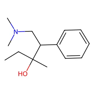 1-(Dimethylamino)-3-methyl-2-phenylpentan-3-ol structure