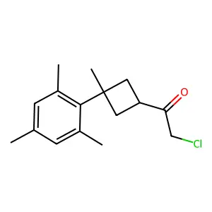 2-Chloro-1-[3-methyl-3-(2,4,6-trimethylphenyl)cyclobutyl]ethanone structure