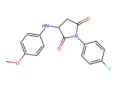 1-(4-Fluorophenyl)-3-[(4-methoxyphenyl)amino]azolidine-2,5-dione structure