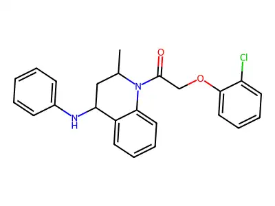 1-(4-anilino-2-methyl-3,4-dihydro-2H-quinolin-1-yl)-2-(2-chlorophenoxy)ethanone structure