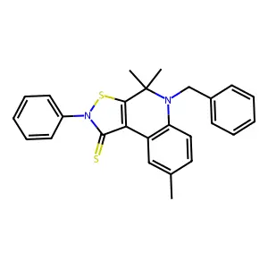 5-Benzyl-4,4,8-trimethyl-2-phenyl-[1,2]thiazolo[5,4-c]quinoline-1-thione structure