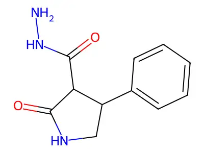 2-Oxo-4-phenyl-3-pyrrolidinecarbohydrazide structure
